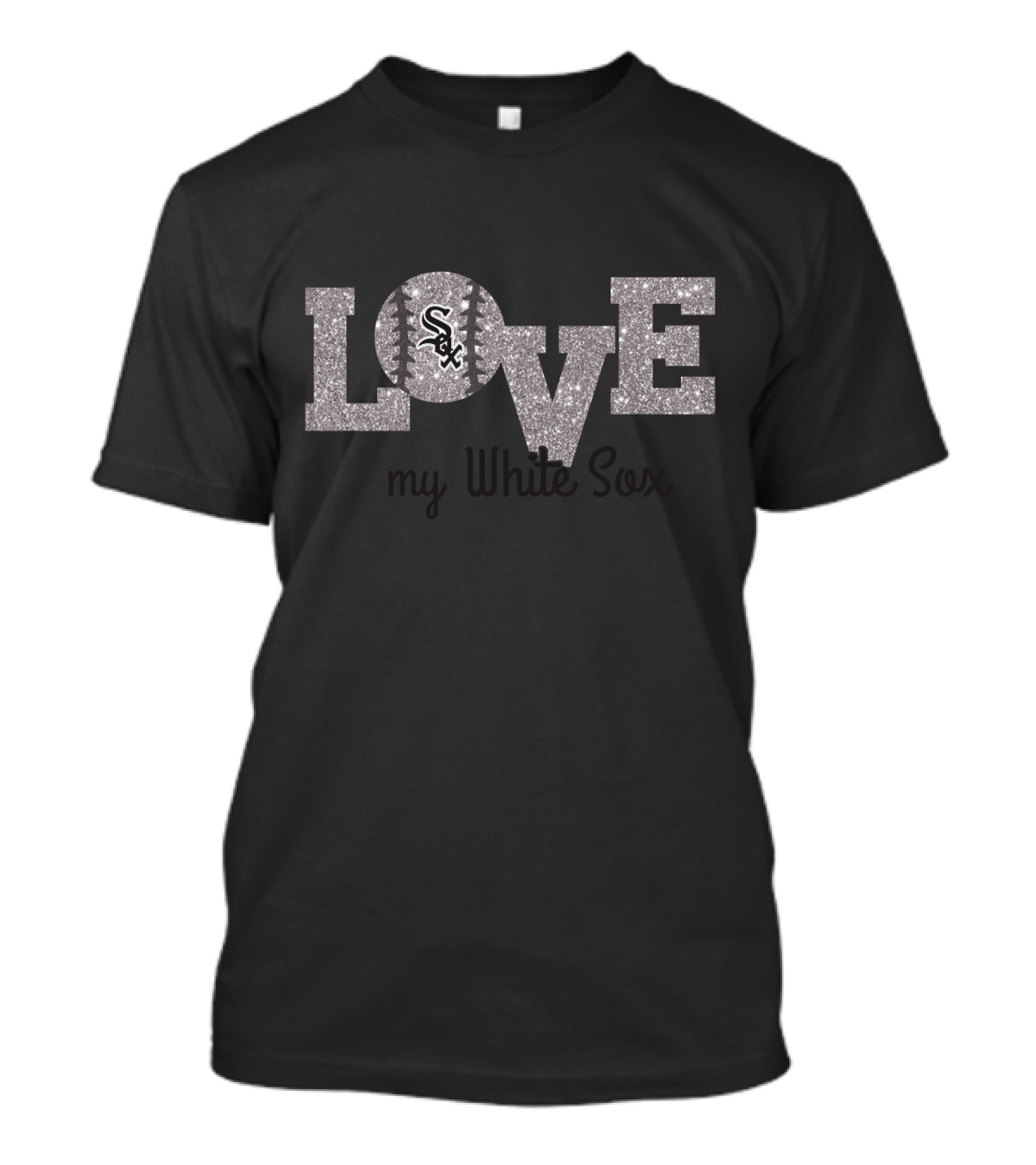 Glitter Love My White Sox Chicago Sox Fan Essentials T-Shirt