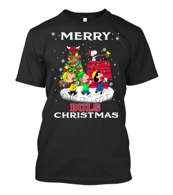 Merry Bulls Christmas With Snoopy And Friends T-Shirt