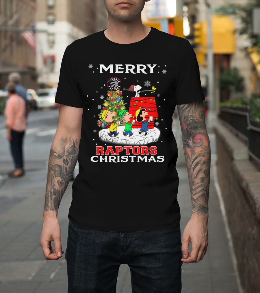 Merry Raptors Christmas Toronto Snoopy Fans T-Shirt