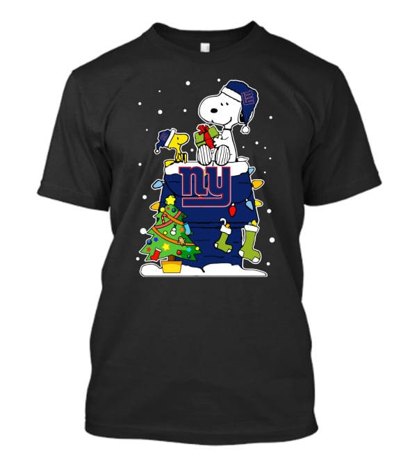 New York Giants Snoopy Christmas Peanuts Winter Football T-Shirt