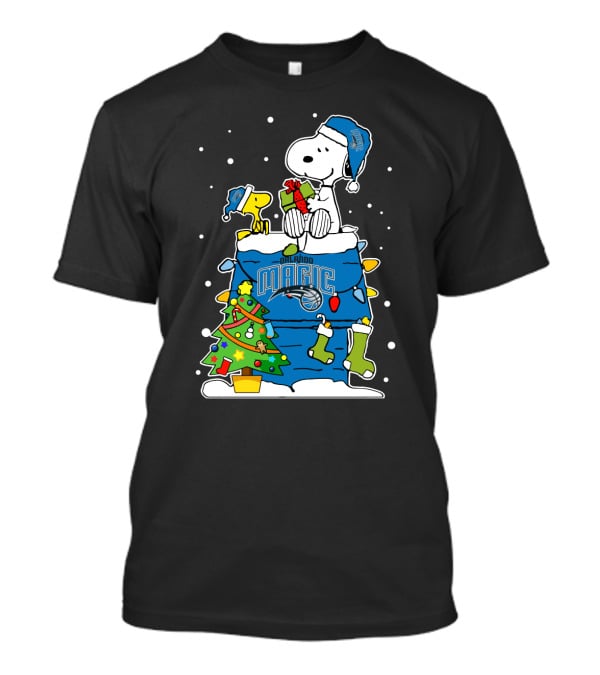 Snoopy Christmas With Orlando Magic Basketball Theme T-Shirt