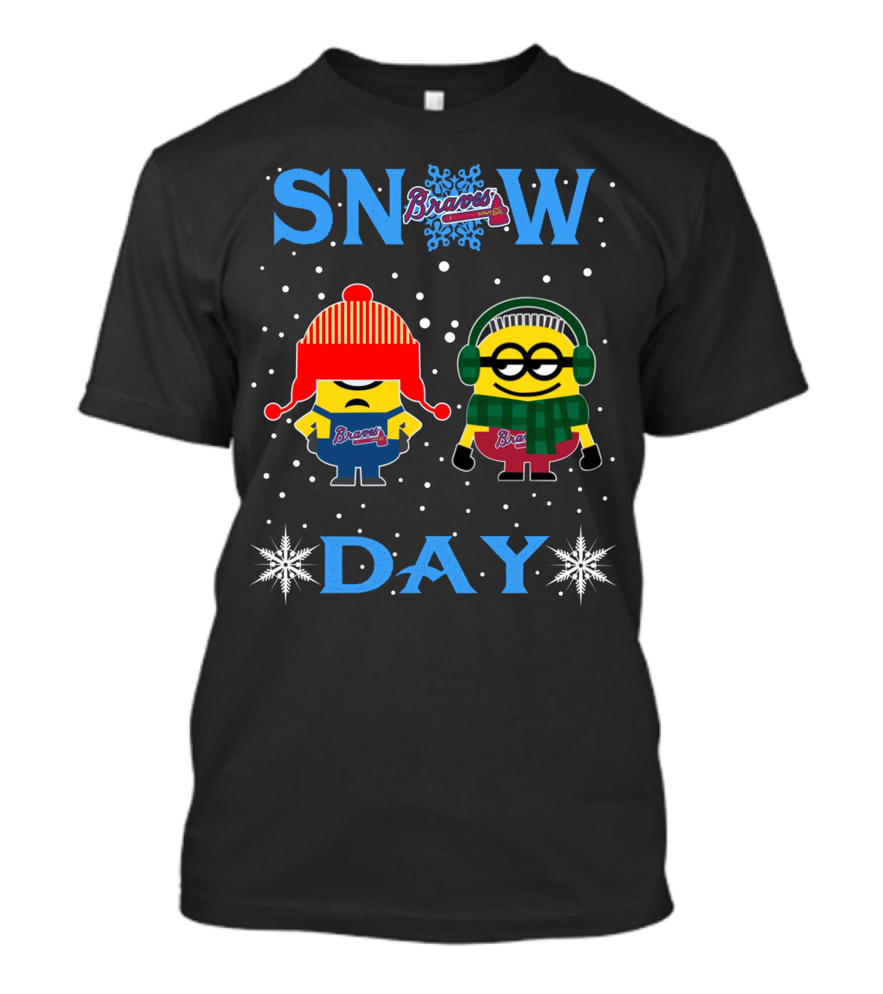 Braves Snow Day With Minions Fans T-Shirt