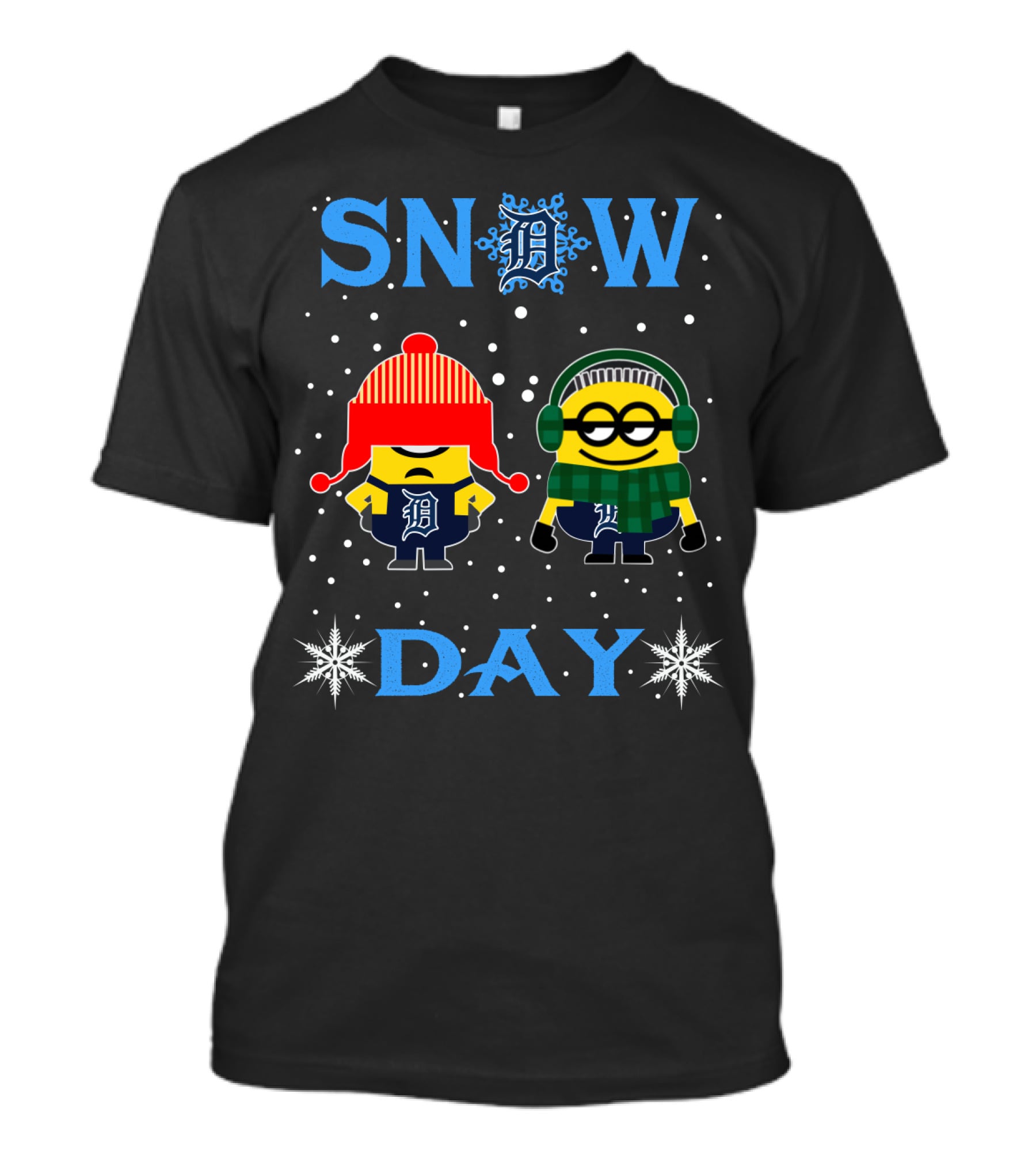 Snow Day For Detroit Tigers And Minion Fans T-Shirt