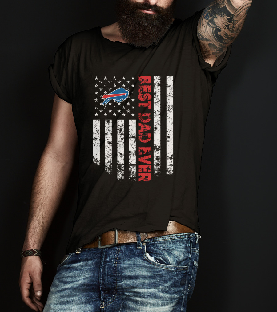 Buffalo Bills Best Dad Ever American Flag T-Shirt