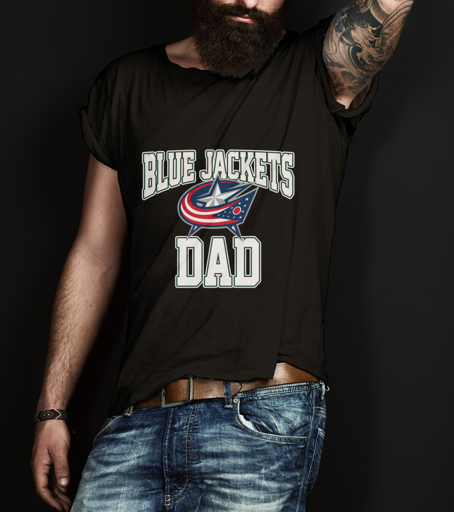 Blue Jackets Dad Fan Columbus NHL Team Pride T-Shirt