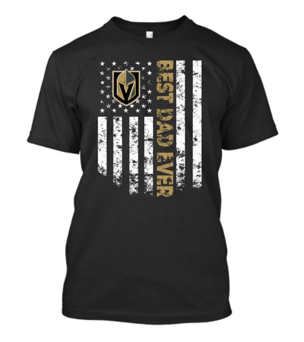 Vegas Golden Knights Best Dad Ever Vintage Flag T-Shirt