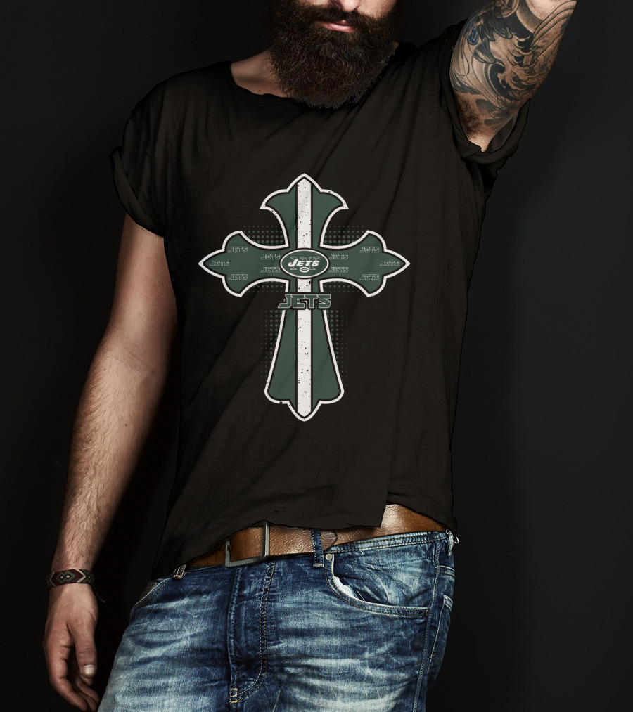 Cross For Jesus Featuring New York Jets Logo And Fans Symbolism T-Shirt