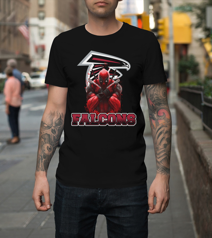 Deadpool Atlanta Falcons Crossover T-Shirt