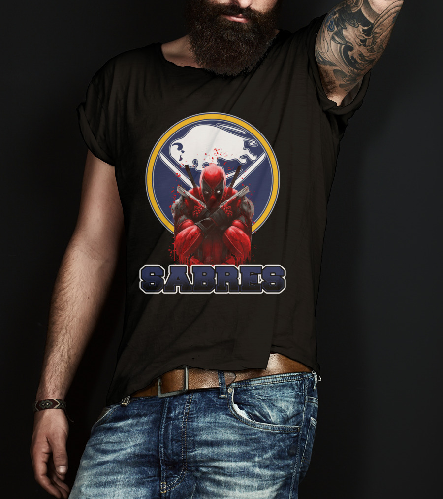 Deadpool And Buffalo Sabres Crossover Fans T-Shirt