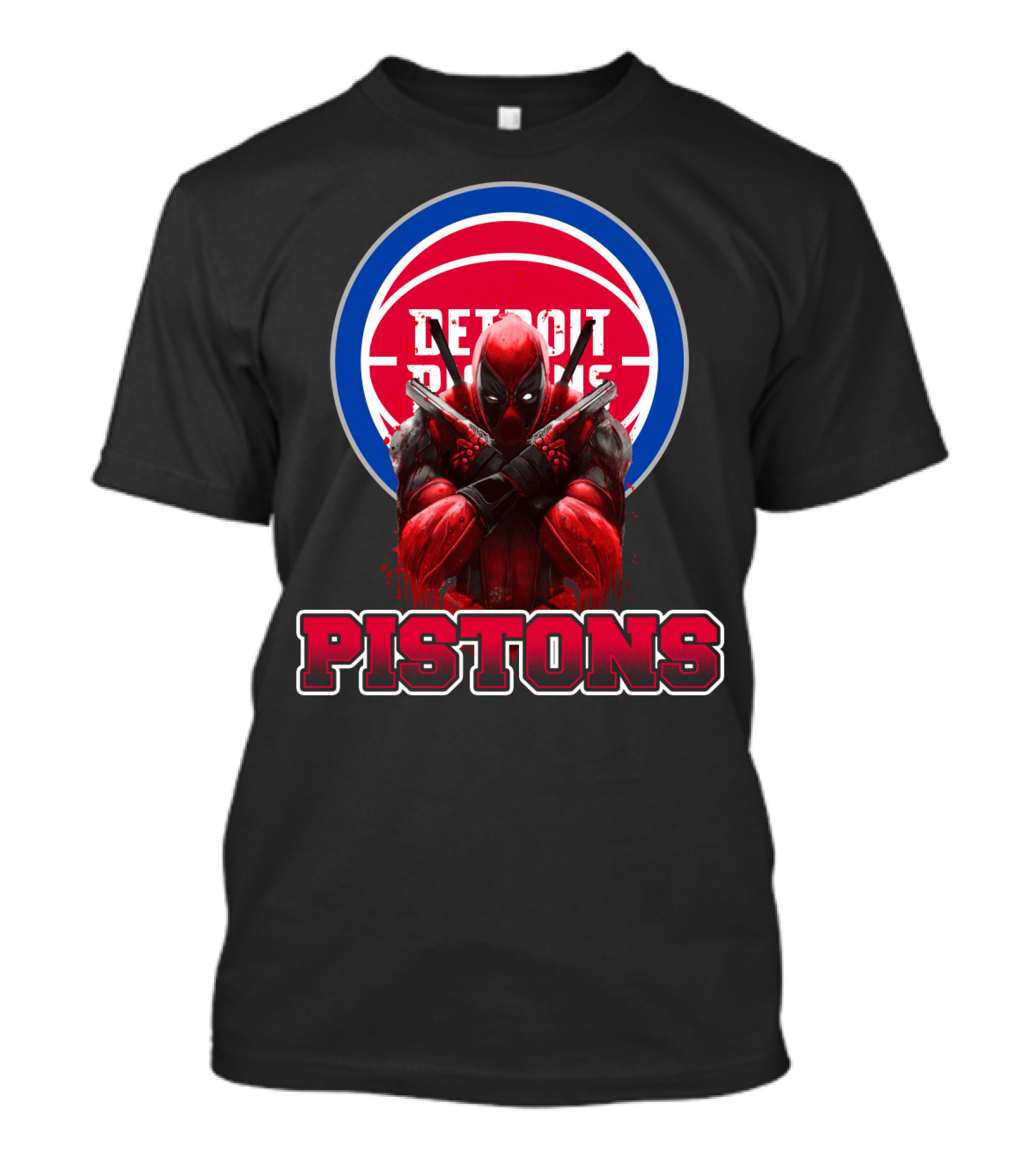 Detroit Pistons Deadpool Mashup Fan Merchandise T-Shirt