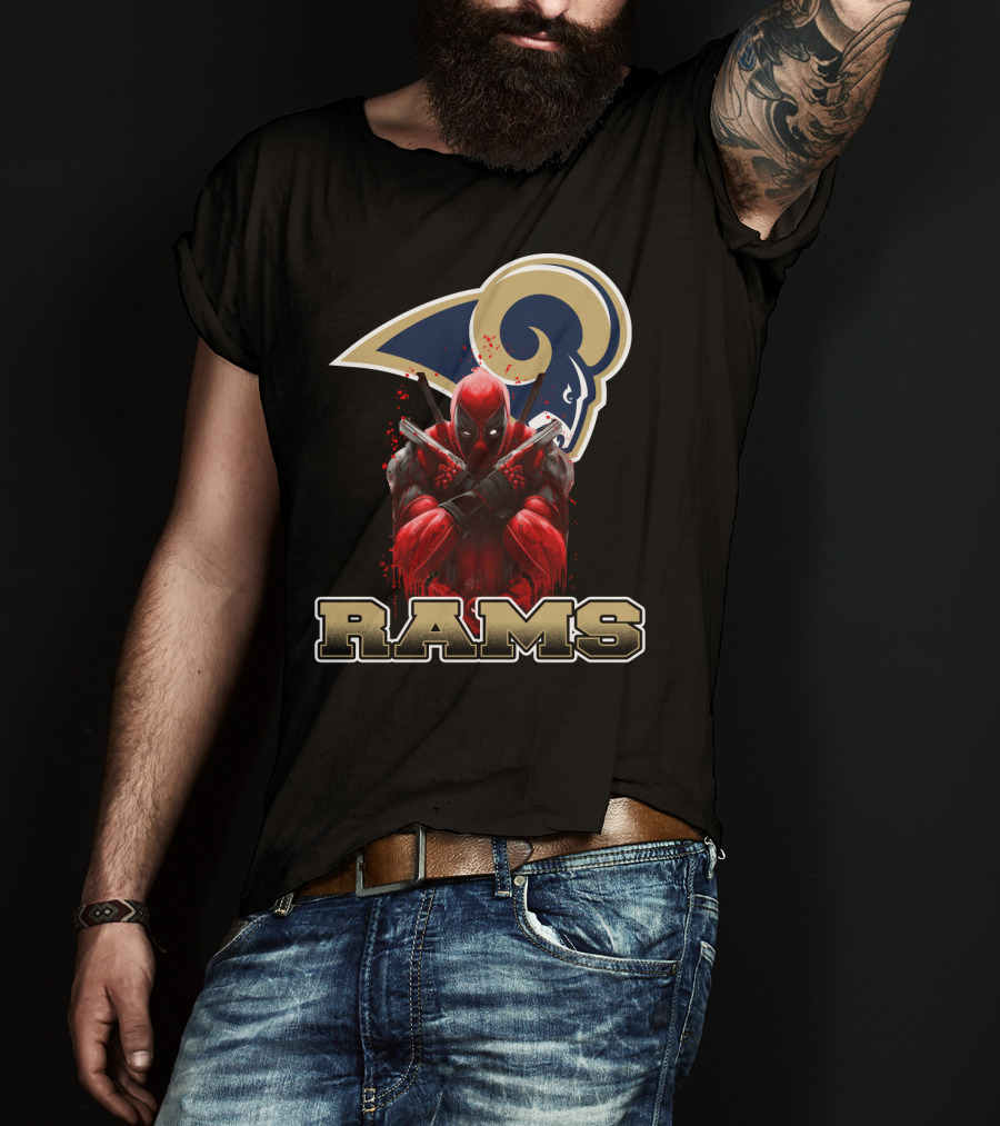Rams And Deadpool Crossover With Los Angeles NFL T-Shirt
