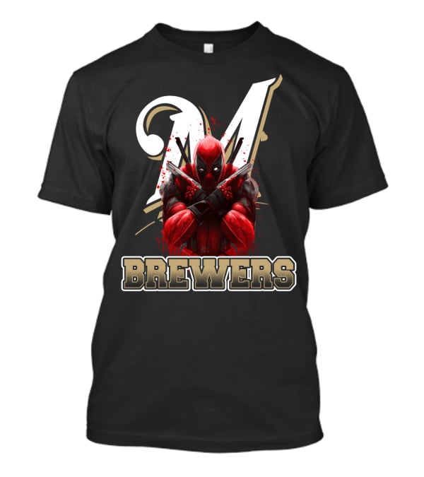 Milwaukee Brewers Deadpool Crossed Arms T-Shirt