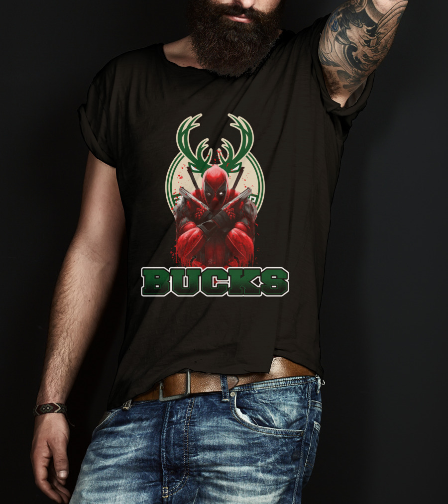 Milwaukee Bucks Deadpool Fandom Crossover Iconic Collaboration T-Shirt