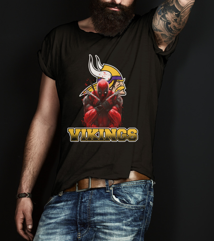Minnesota Vikings And Deadpool Crossover Fans Unite T-Shirt