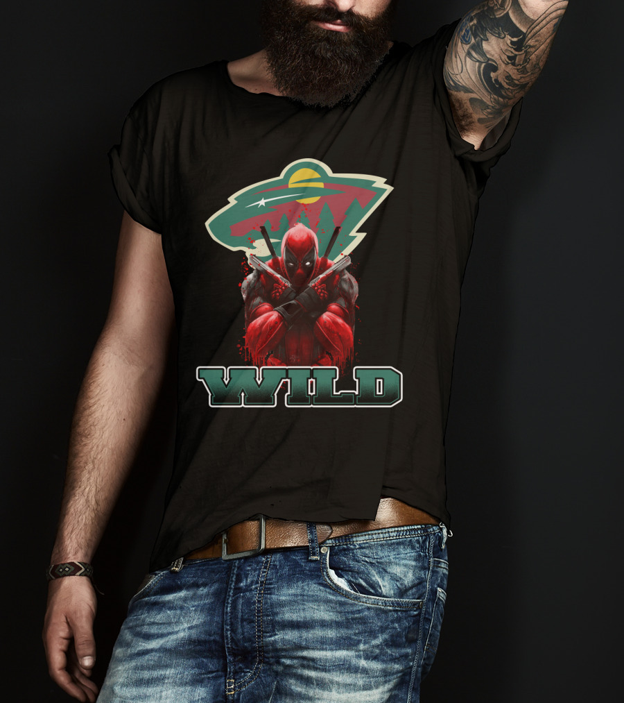 Minnesota Wild NHL And Deadpool Crossover Fans T-Shirt