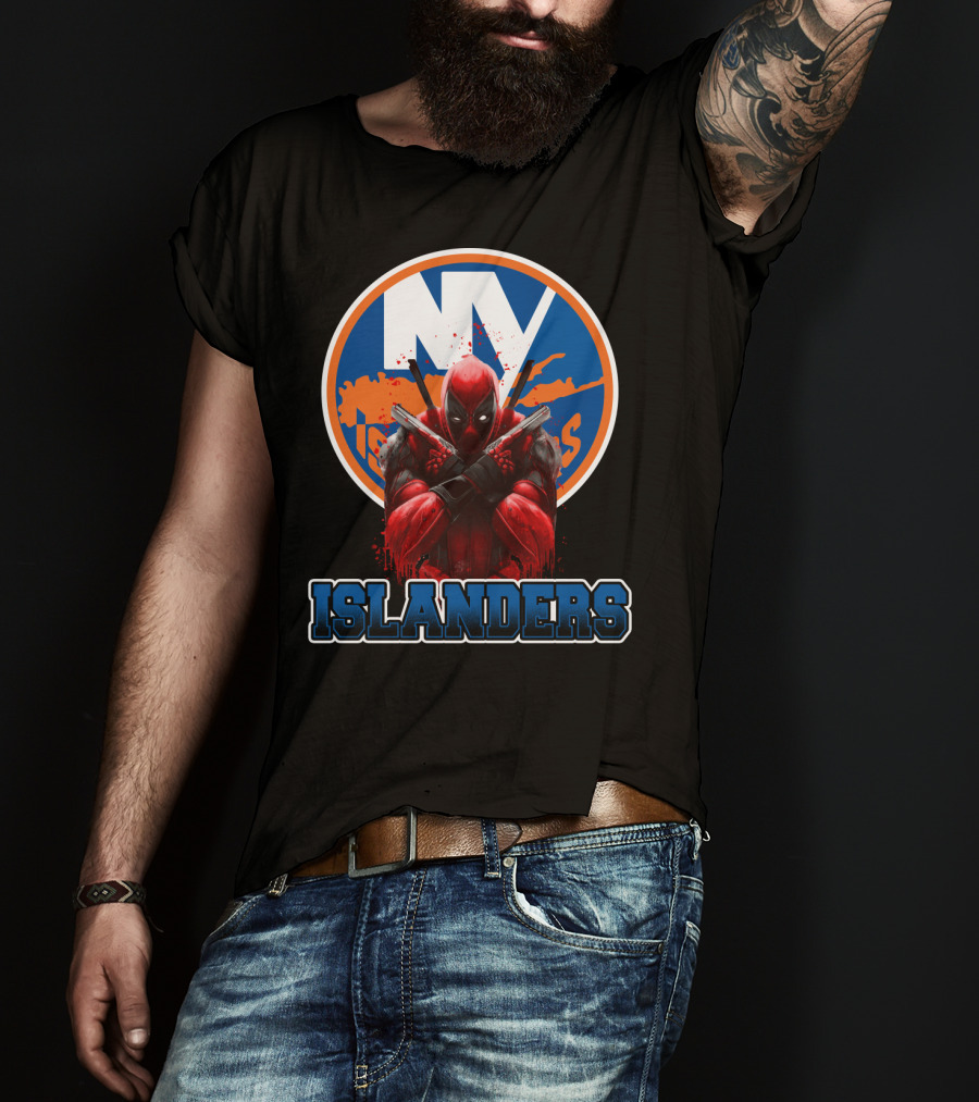 New York Islanders Deadpool Crossover Fans T-Shirt
