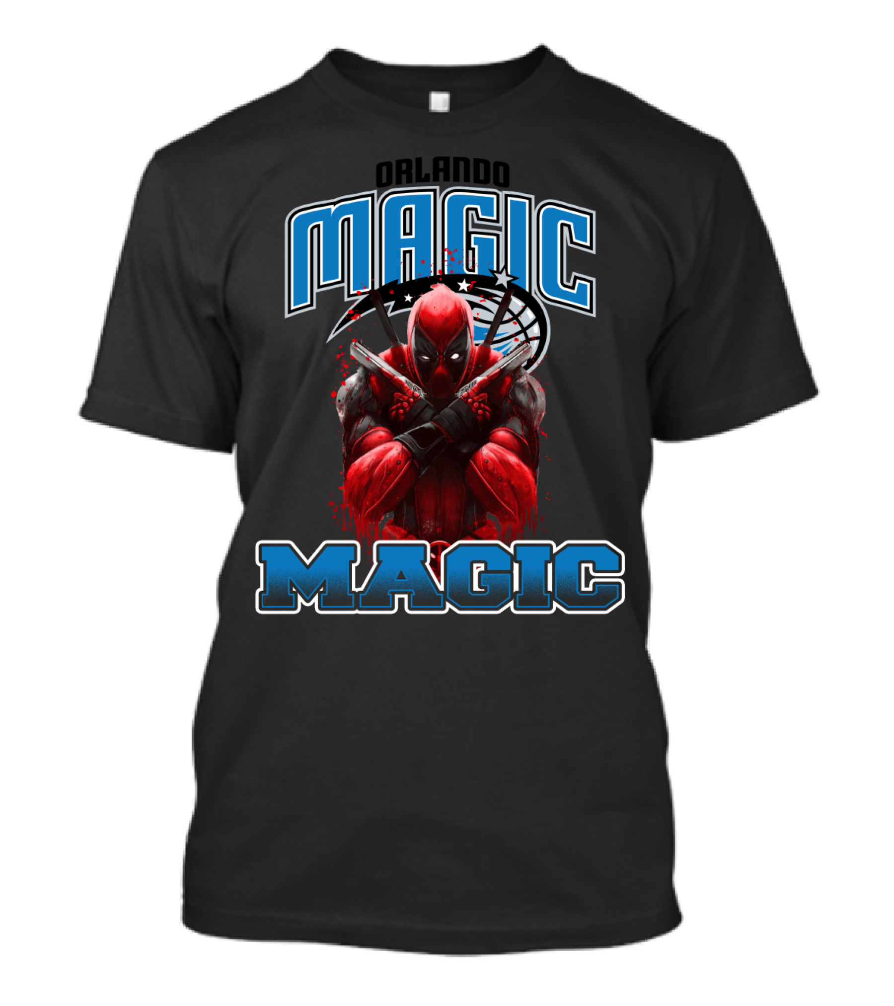 Orlando Magic Deadpool Crossover Fans Basketball Superhero Mashup T-Shirt