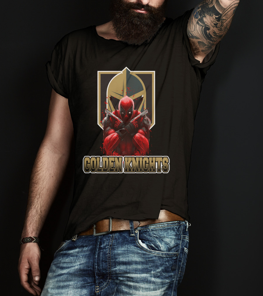Golden Knights Deadpool Mashup NHL And Marvel Fan Crossover T-Shirt