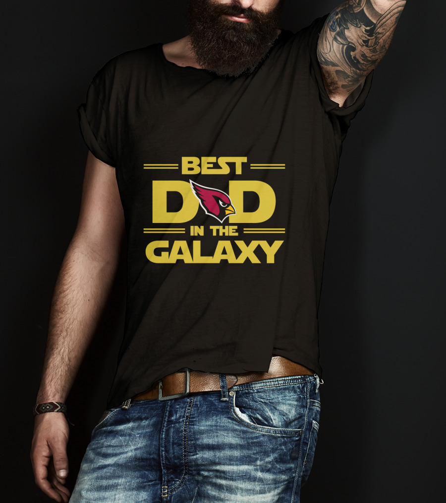 Best Arizona Cardinals Dad In The Galaxy Yellow T-Shirt