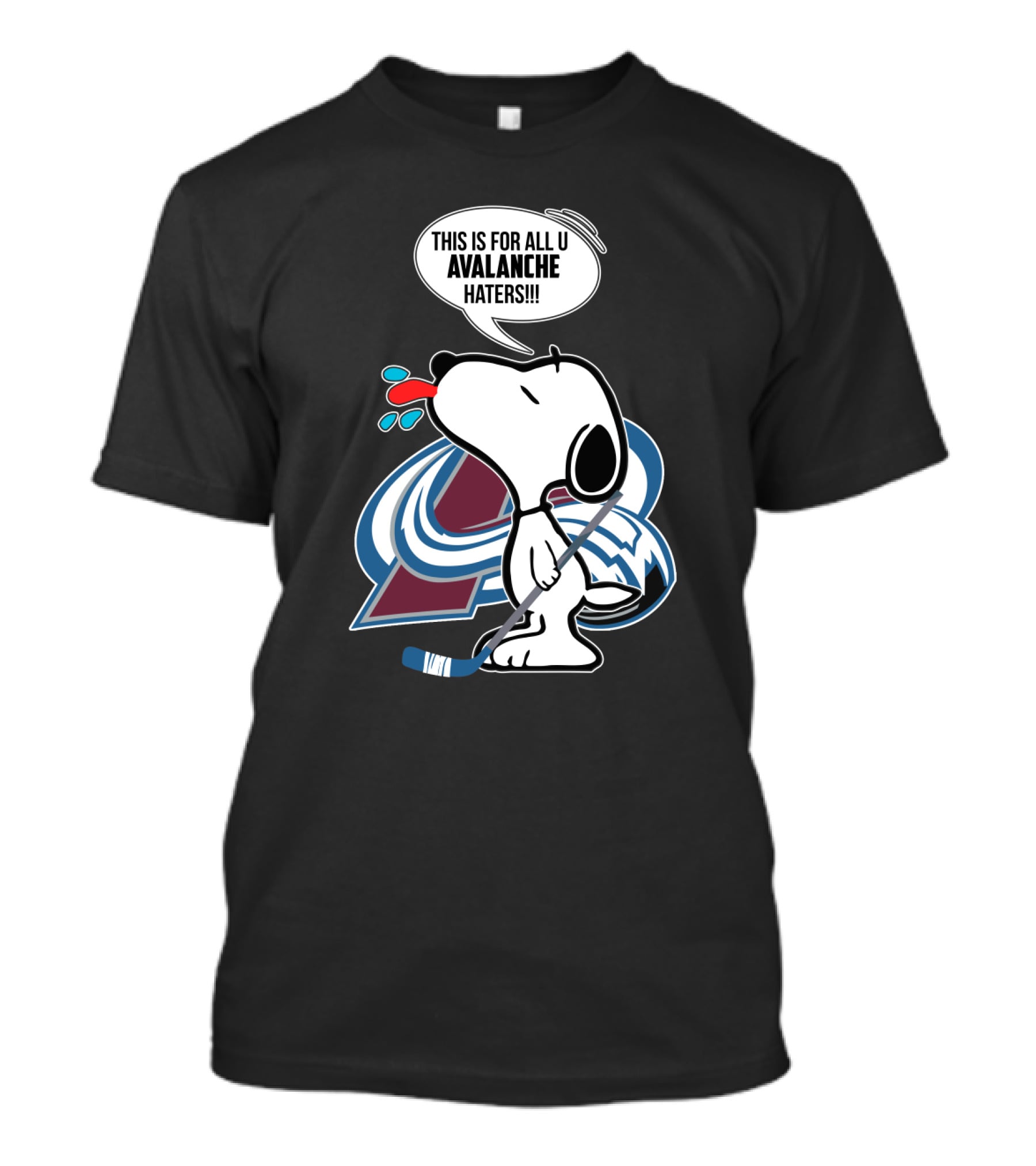 Snoopy Teasing Avalanche Haters With Colorado Avalanche T-Shirt