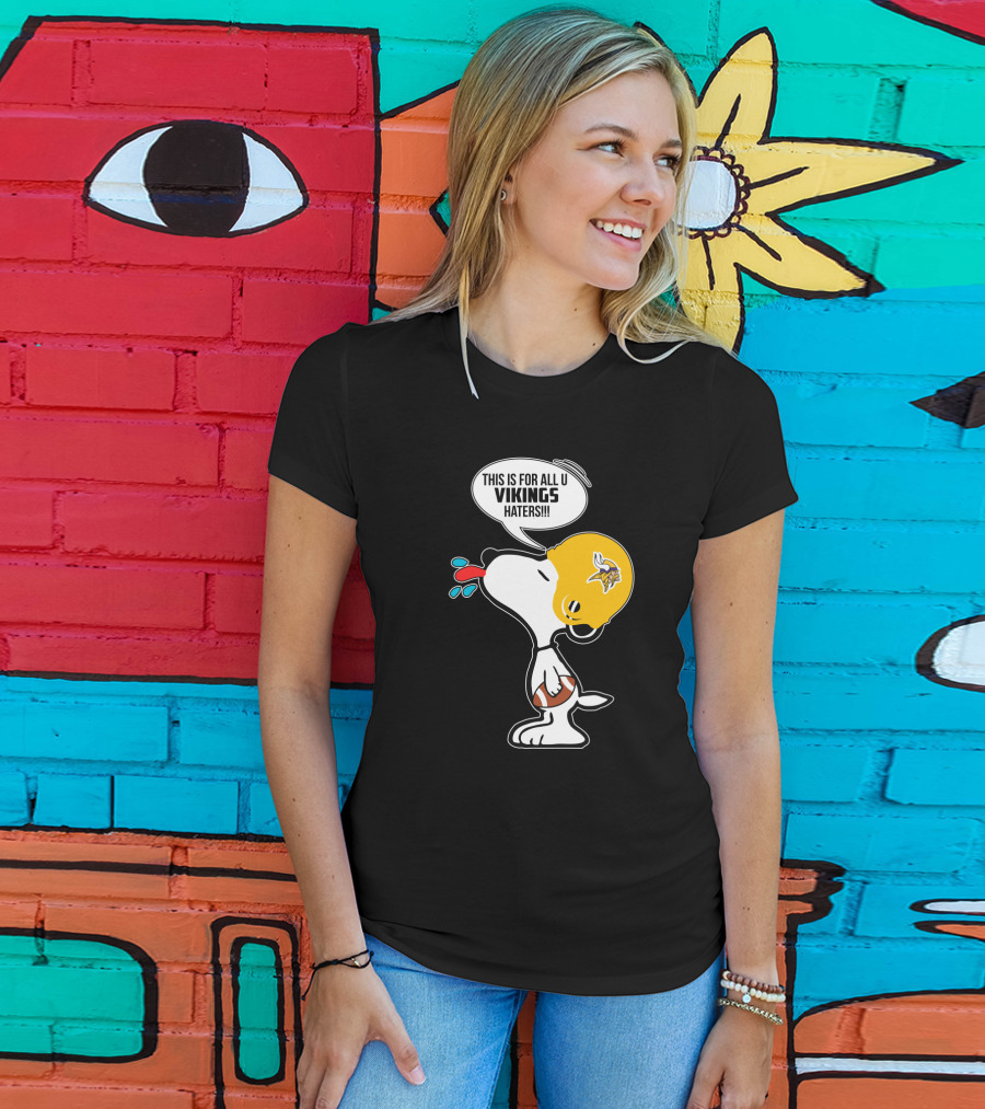 Snoopy Vikings Helmet Football Fans Haters T-Shirt