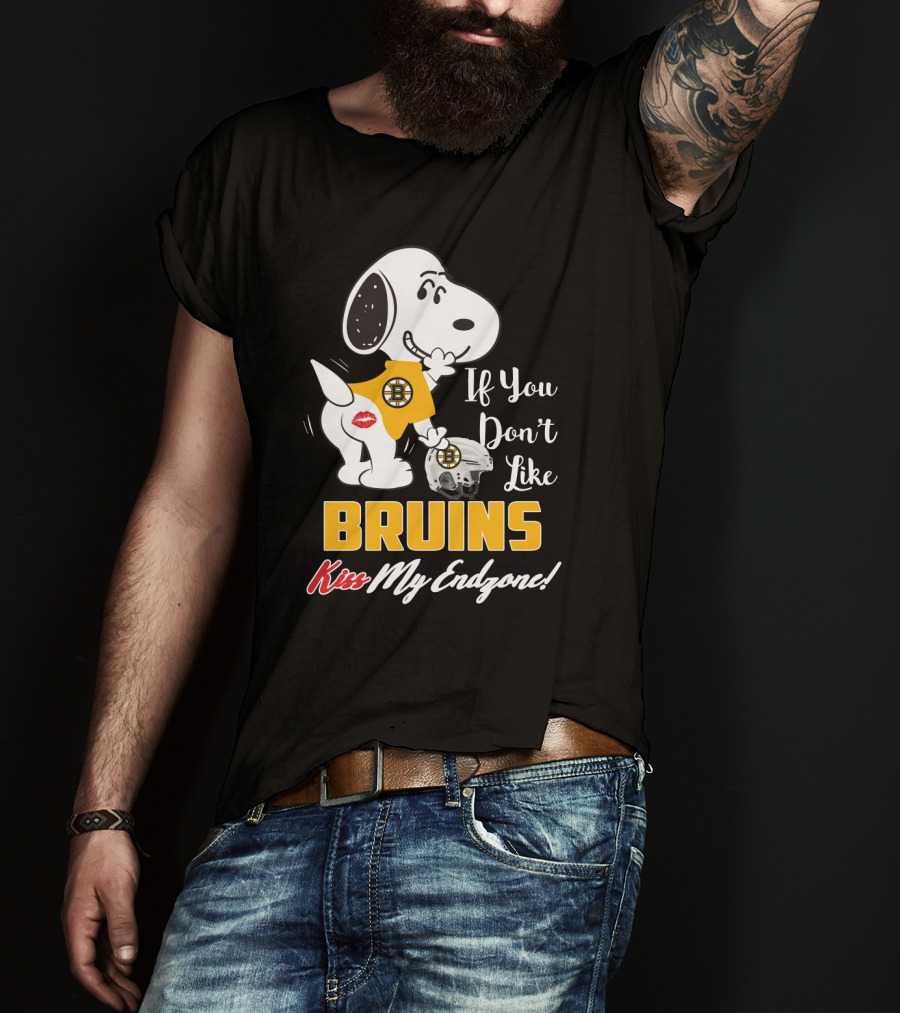 Snoopy If You Don't Like Bruins Kiss My Endzone Boston Bruins T-Shirt