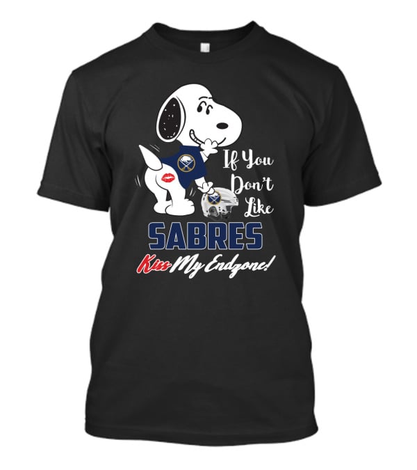 Snoopy If You Don't Like Buffalo Sabres Kiss My Endzone Football Helmet T-Shirt