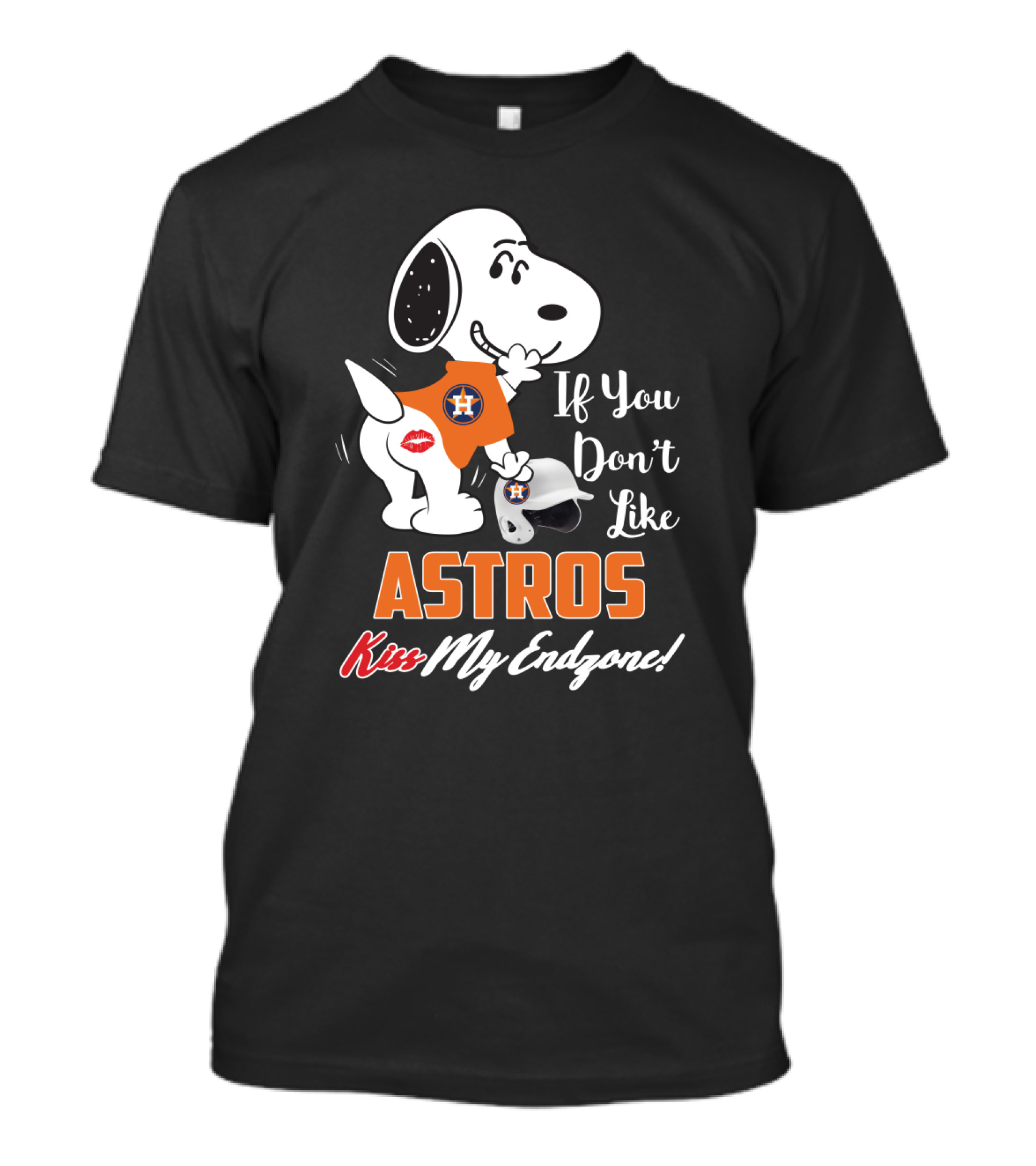 If You Don't Like Astros Kiss My Endzone Snoopy Houston T-Shirt