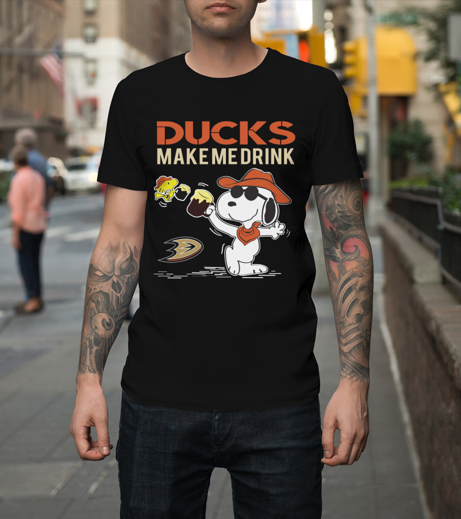 Ducks Make Me Drink Snoopy Anaheim Ducks Fans T-Shirt