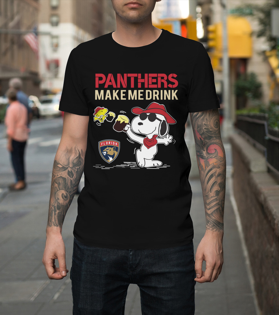 Panthers Make Me Drink Snoopy Florida Panthers Fans T-Shirt