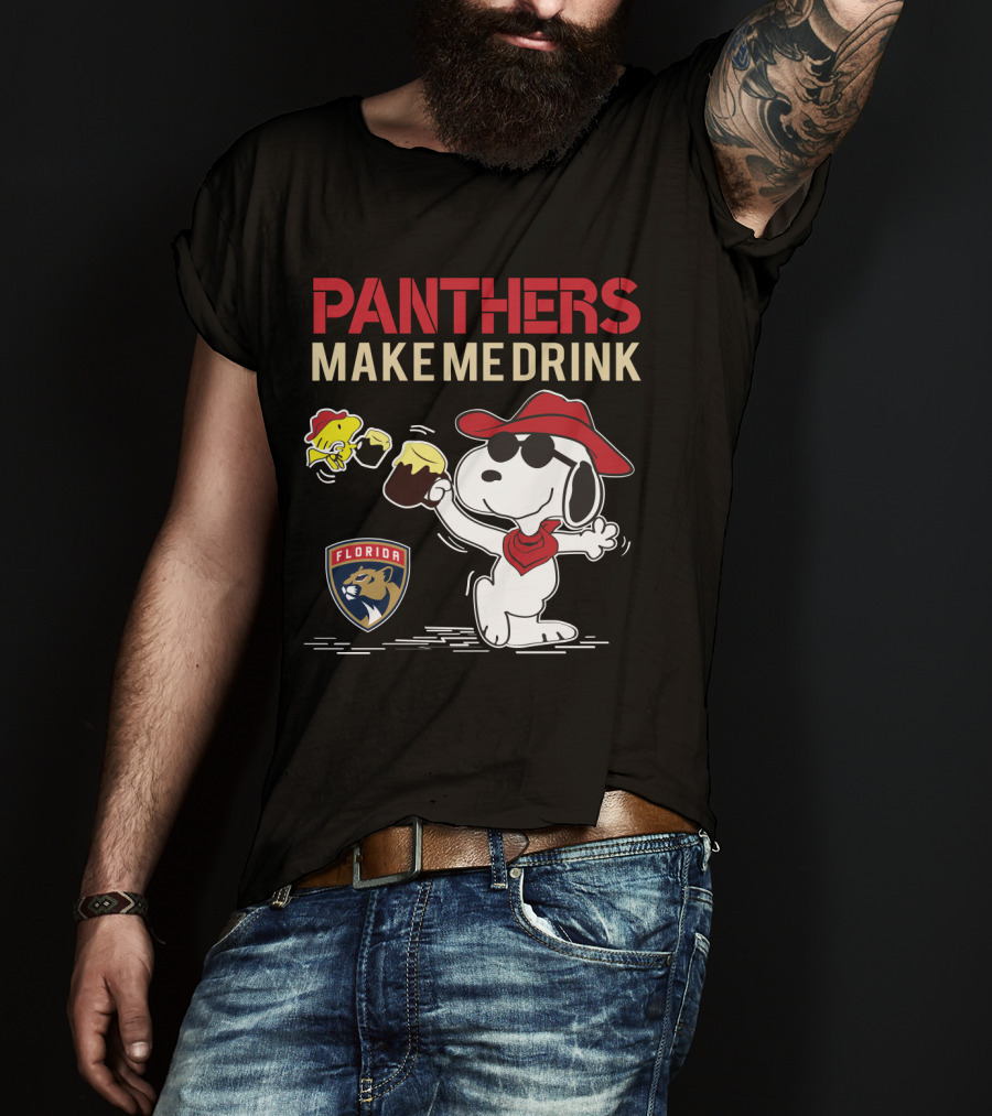 Panthers Make Me Drink Snoopy Florida Panthers Fans T-Shirt
