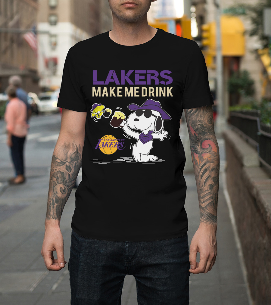 Snoopy Los Angeles Lakers Make Me Drink T-Shirt