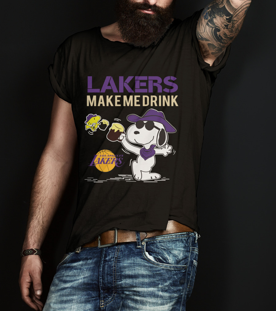 Snoopy Los Angeles Lakers Make Me Drink T-Shirt