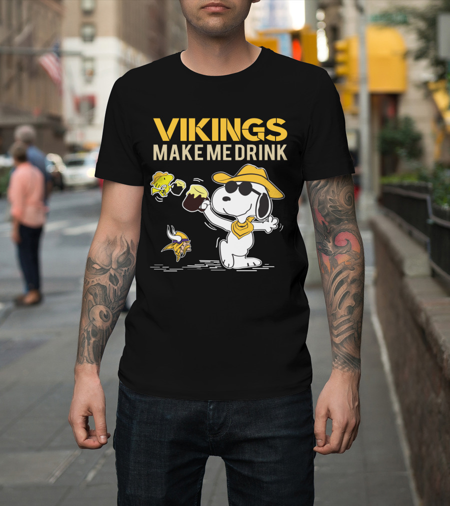 Vikings Make Me Drink Snoopy Minnesota Fans T-Shirt