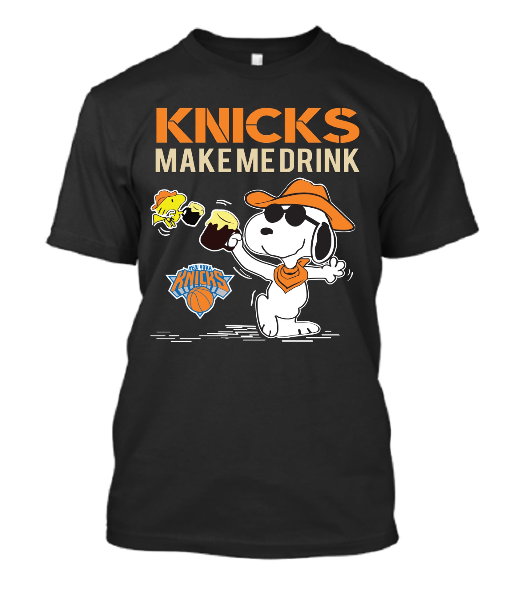 Knicks Make Me Drink Snoopy New York Knicks Fans T-Shirt