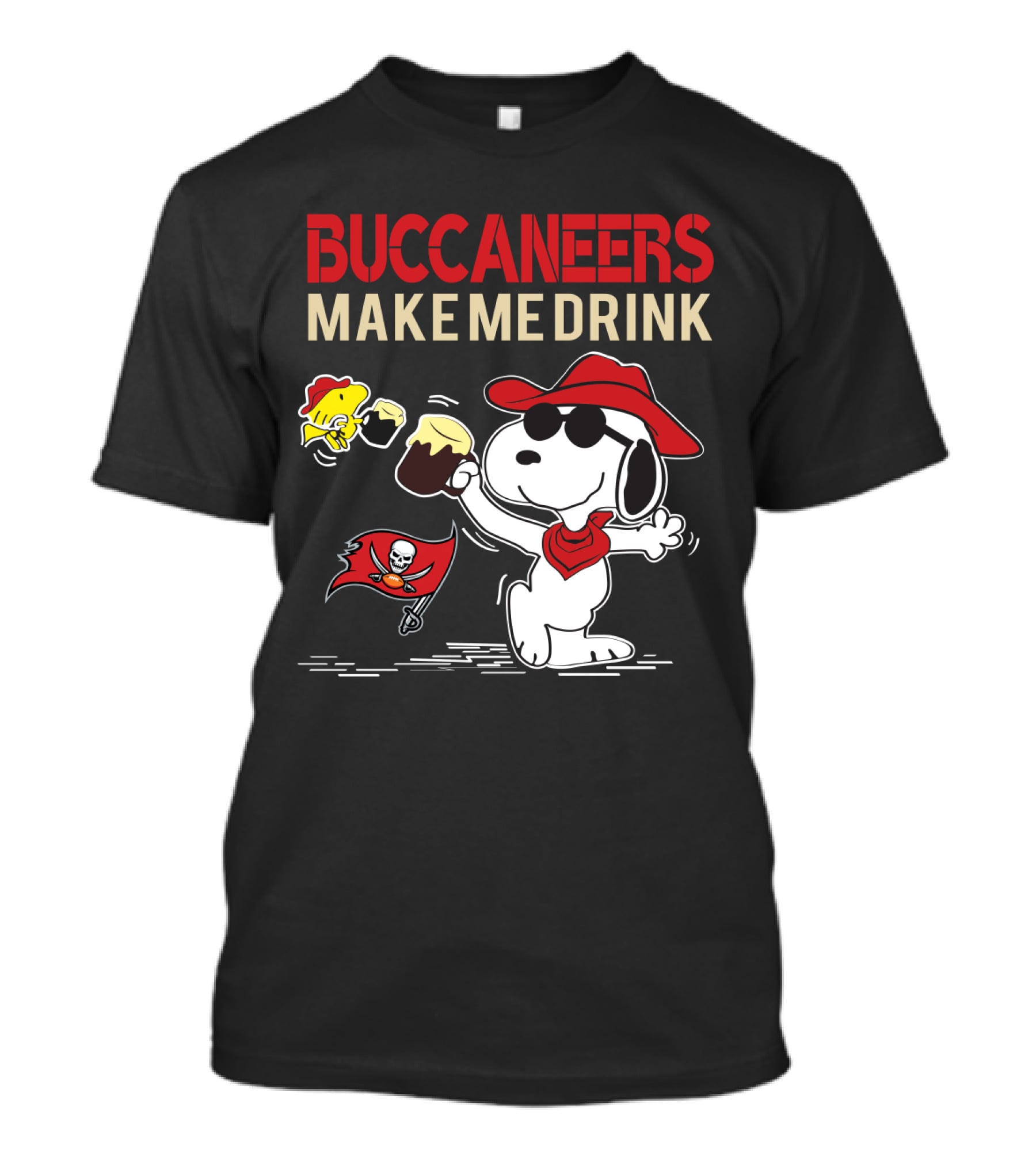 Buccaneers Make Me Drink Snoopy Peanuts Tampa Bay Fans T-Shirt