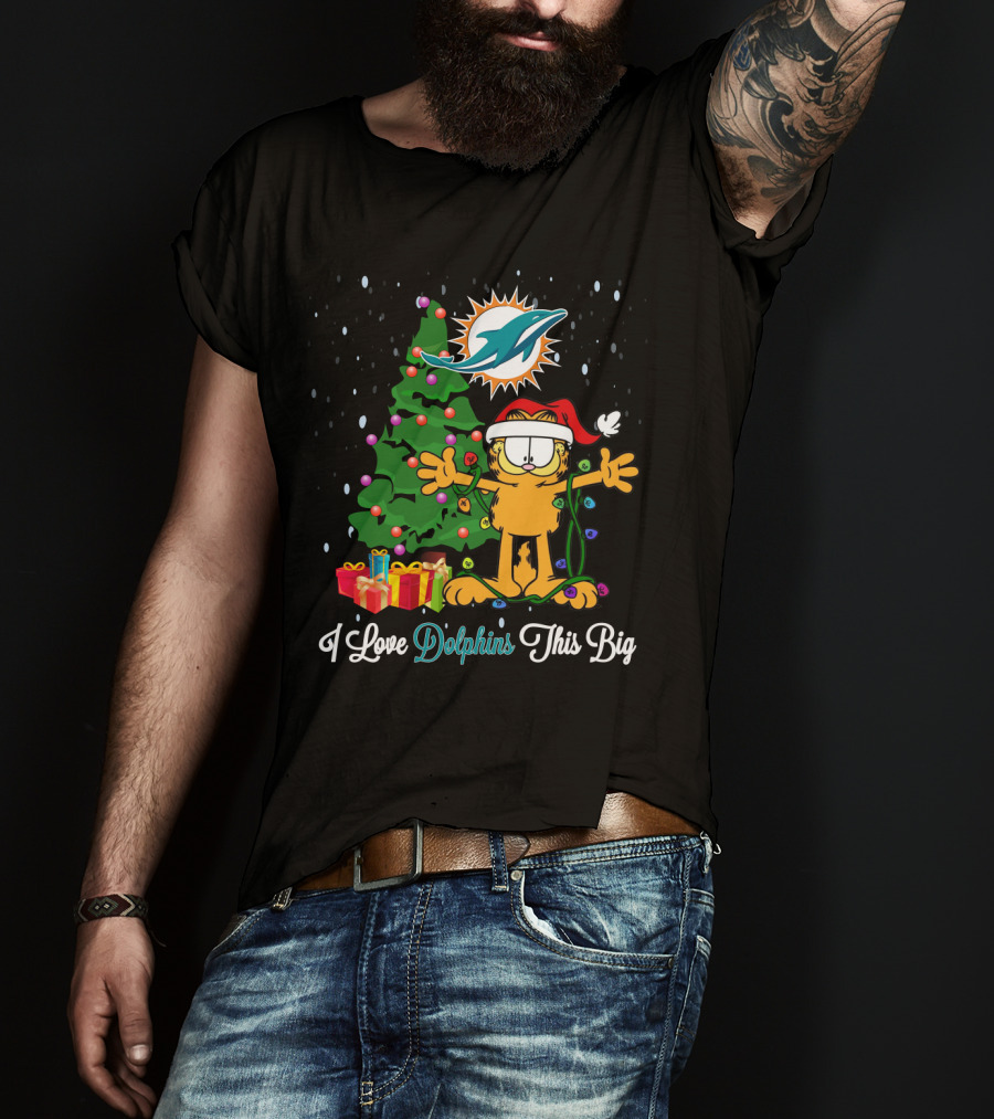 Garfield Christmas I Love Miami Dolphins This Big T-Shirt