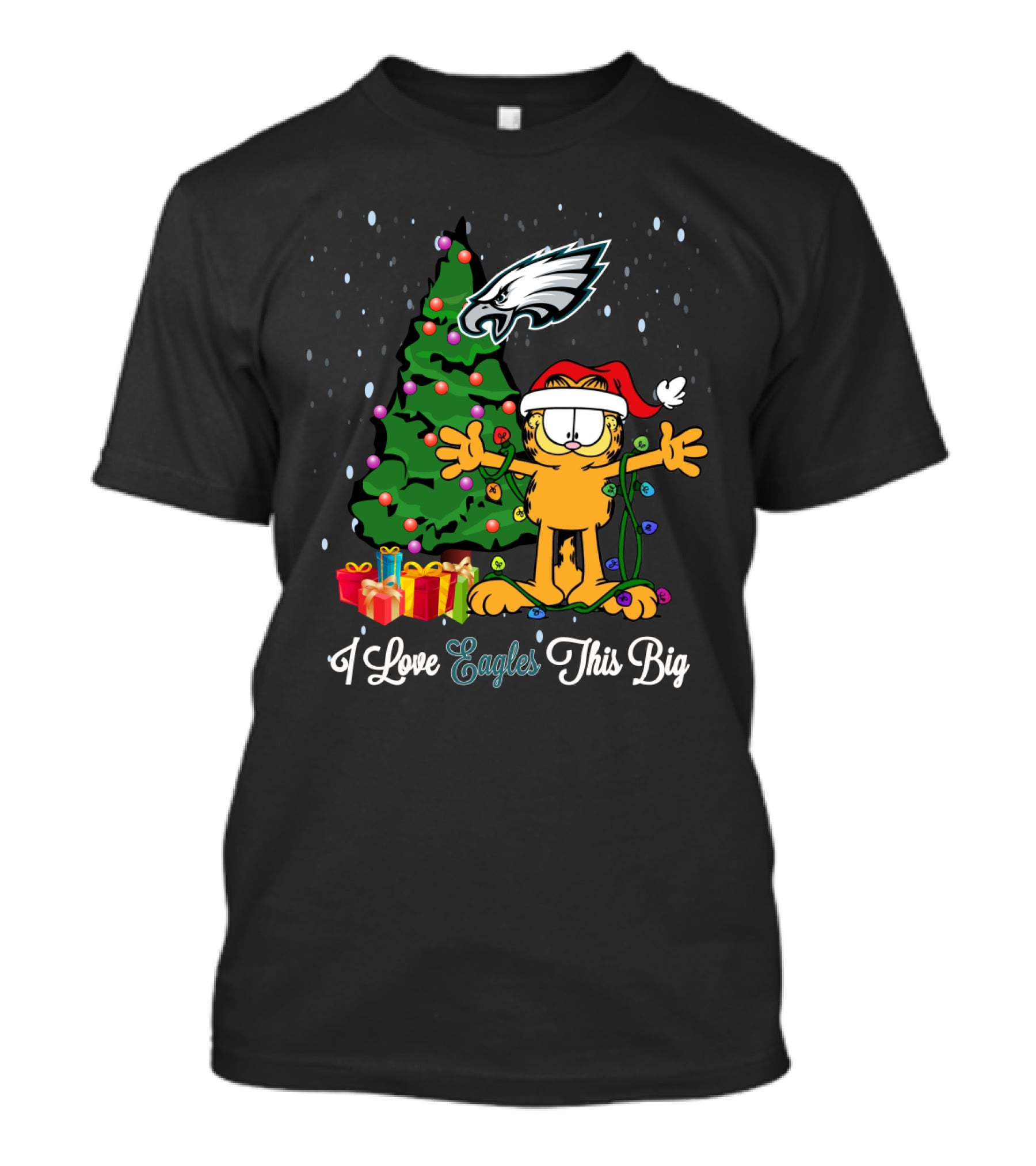 I Love Eagles This Big Garfield Christmas Philadelphia Eagles T-Shirt