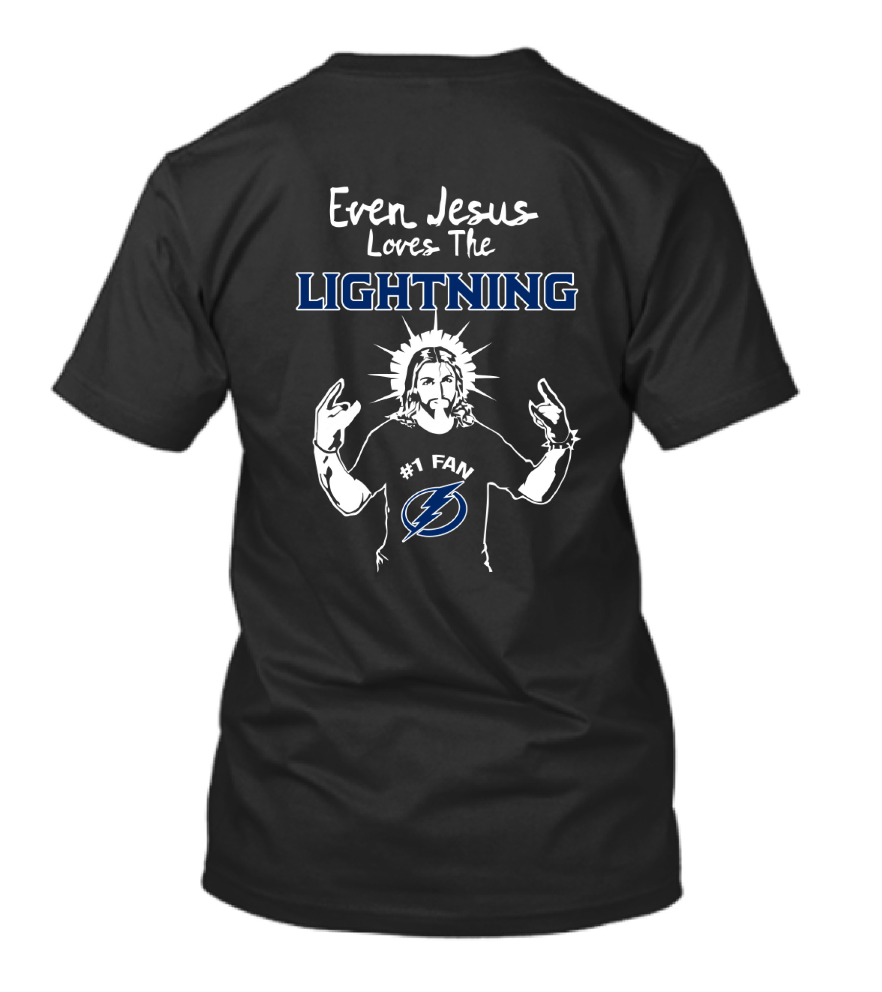Even Jesus Loves The Lightning Tampa Bay #1 Fan T-Shirt