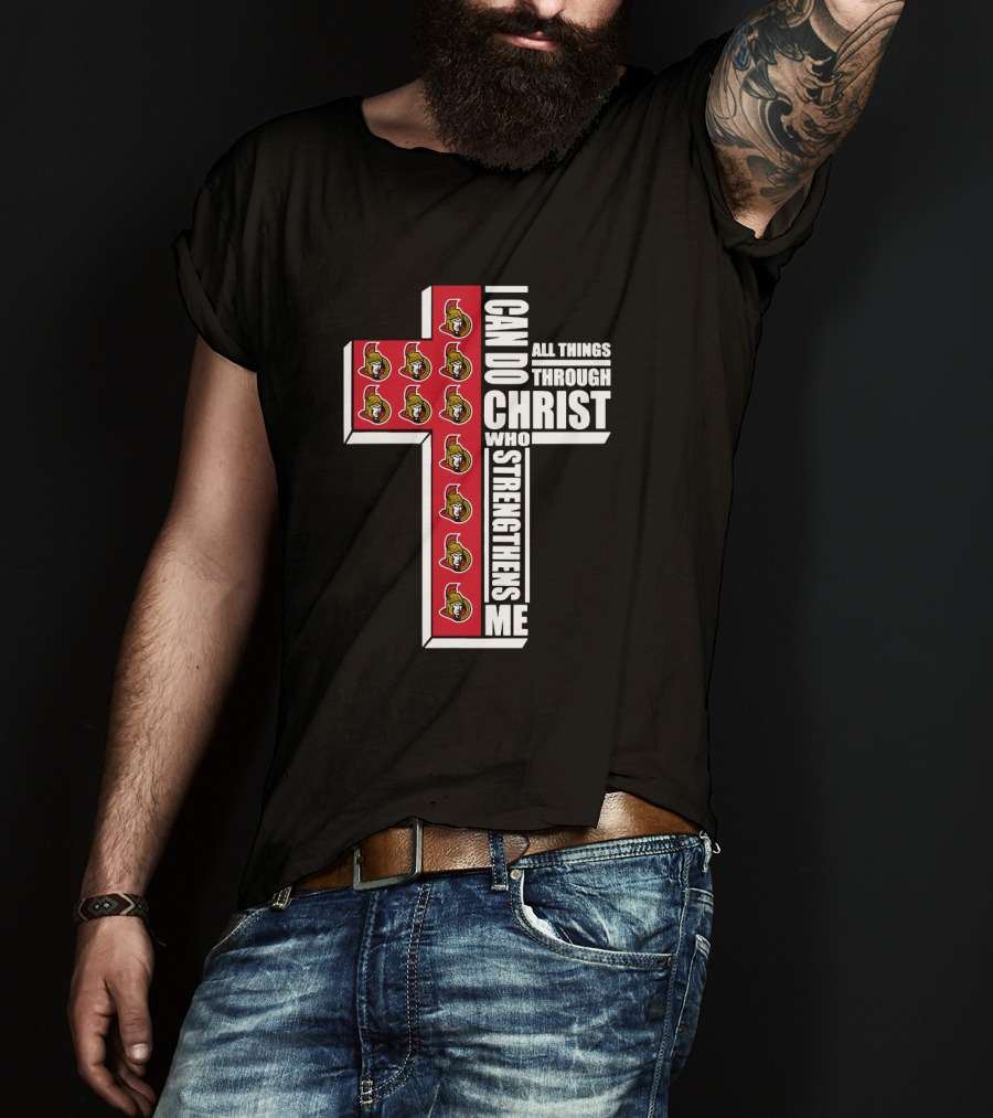Senators I Can Do All Things Through Christ Logos Cross T-Shirt