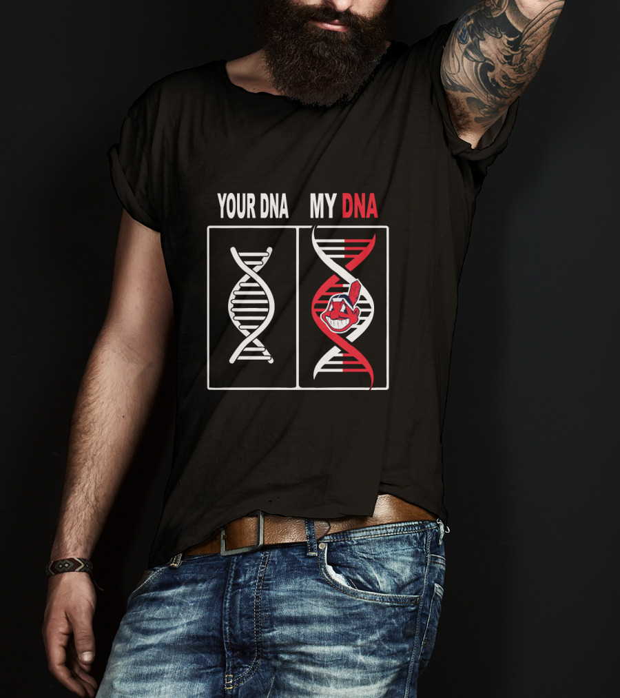 Your DNA My DNA Cleveland Indians Logo Integration T-Shirt
