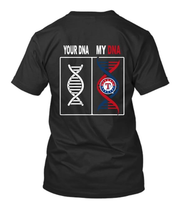 Your DNA My DNA Texas Rangers Logo In Red White And Blue Helix T-Shirt