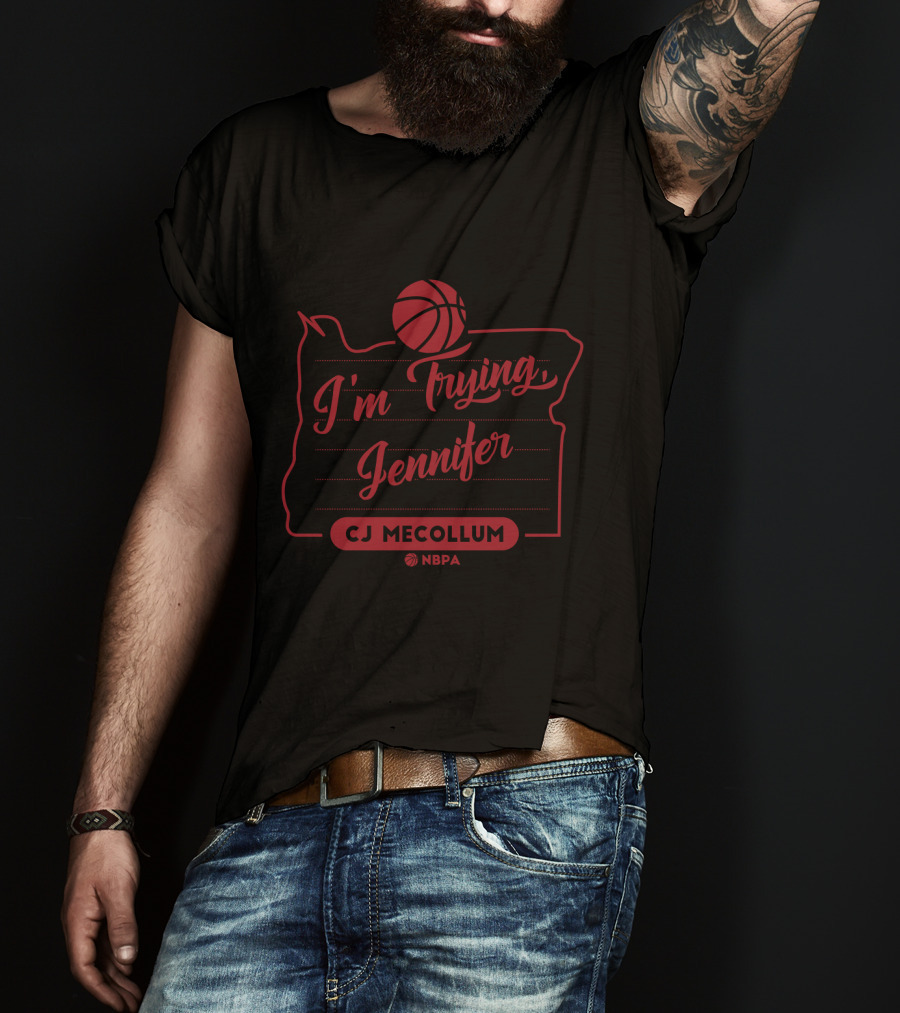 Cj Mccollum Nbpa I’m Trying Jennifer Basketball T-Shirt