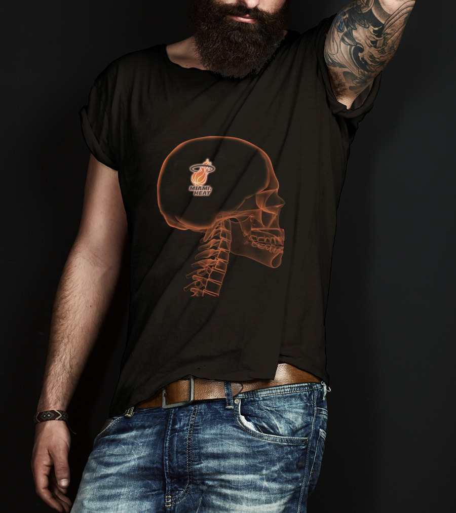 Miami Heat Brain X-Ray Halloween Fan Tribute T-Shirt