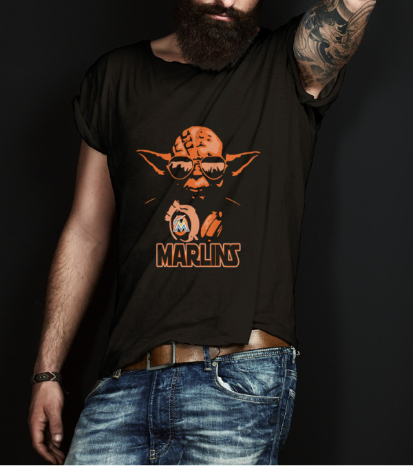 Yoda Star Wars Miami Marlins Crossover Fans T-Shirt