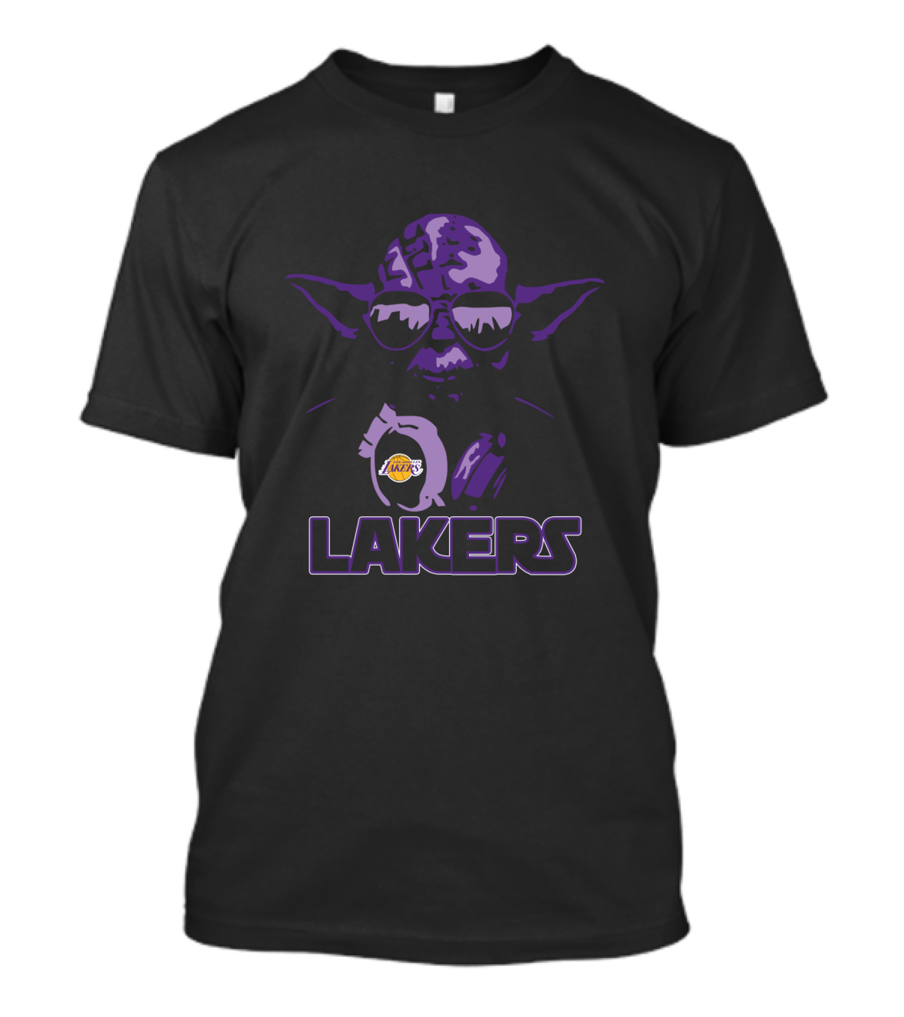 Yoda Lakers Purple Sunglasses Star Wars Los Angeles Fans T-Shirt
