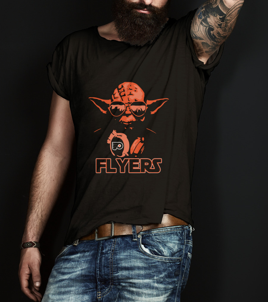 Philadelphia Flyers Fans Yoda Star Wars Logo Mashup T-Shirt