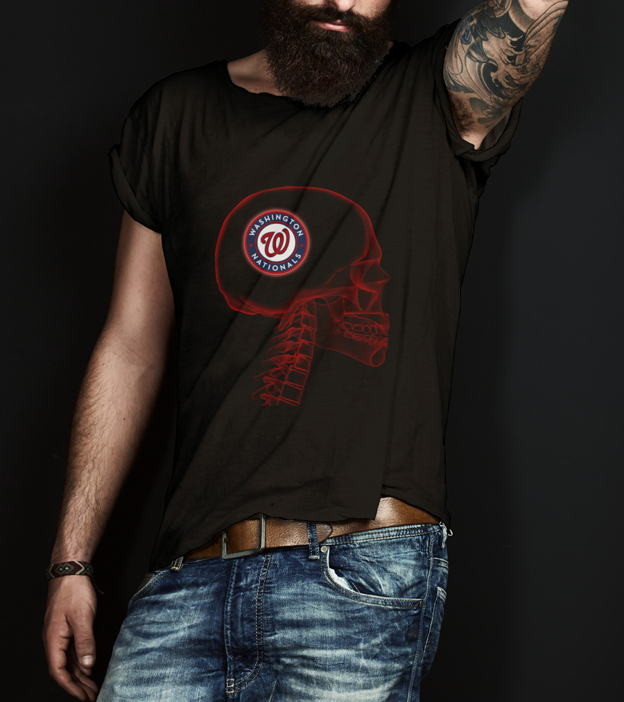 Washington Nationals Inside My Mind Logo X-Ray Skeleton Visualization T-Shirt
