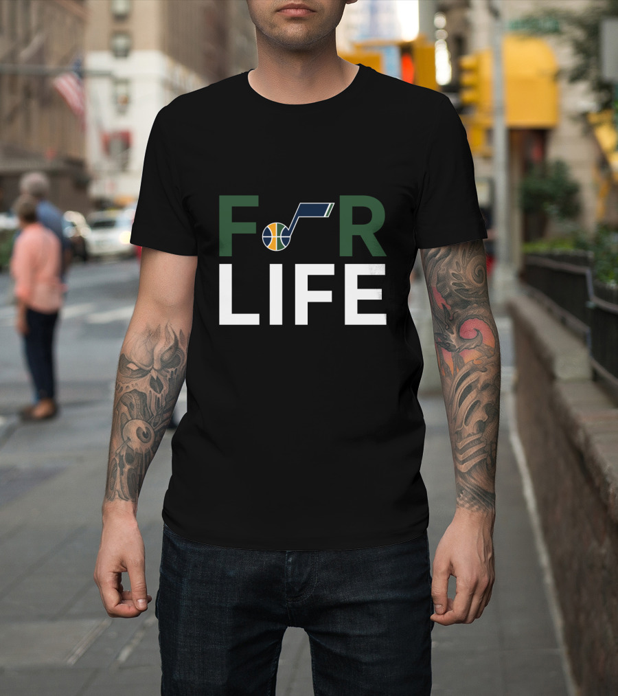For Life Utah Jazz Fans Basketball Note T-Shirt