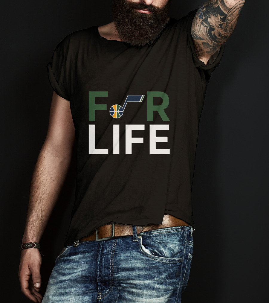 For Life Utah Jazz Fans Basketball Note T-Shirt